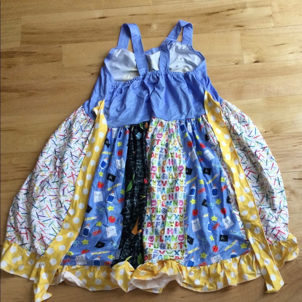 Back to School Wheels on the Bus Apron Milk Silk Dress - Picture 3 of 3